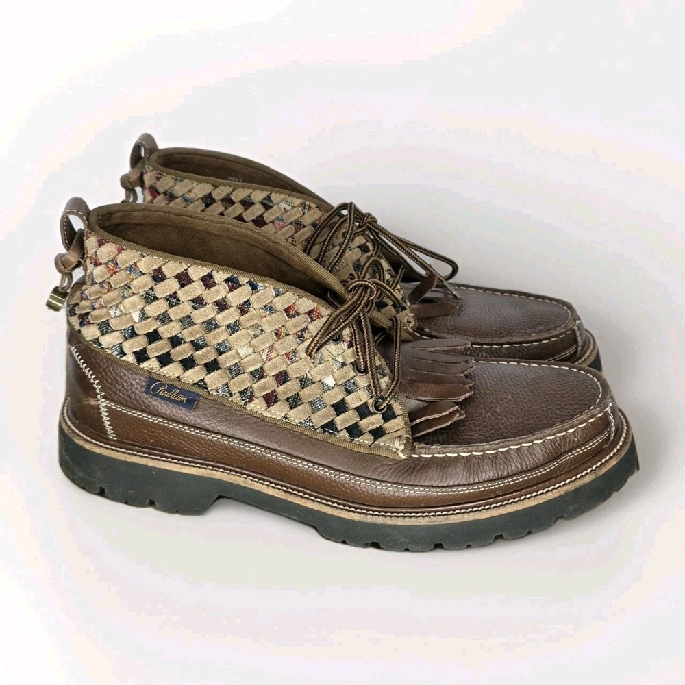Cole Haan x Pendleton Woven Leather Chukka Boots Kiltie Tassel Lug Sole Men 8.5